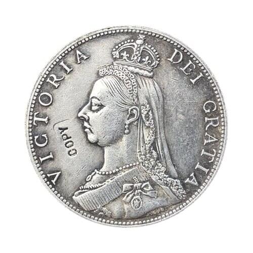 UK 1891 1 Florin - Victoria 2nd portrait copy coins