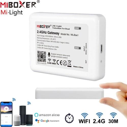 Mi Light WL-Box1 5v Usb Wifi 2.4G Gateway Controller Miboxer WL433 RF 433MHZ Led Controller Gateway App Control MiLight Serie