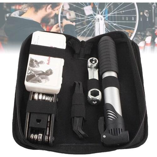 Bicycle Tool Bag Multi-function Folding Tire Repair Kits Multifunctional Kit Set With Pouch Pump for Bike Bicycle