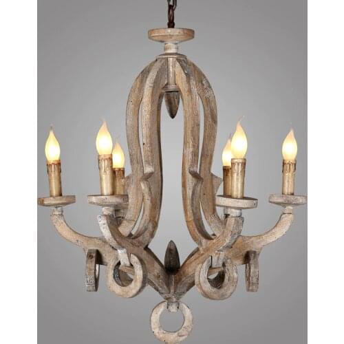 Scandinavian Nordic American Vintage Solid Wood Villadom Chandelier
