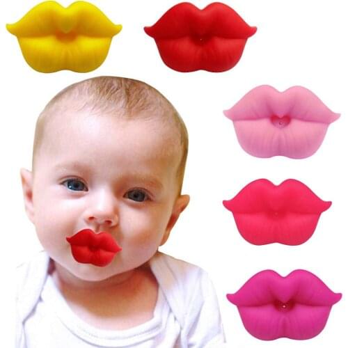 Food Grade Silicone Funny Baby Pacifiers Lip Mouth Shape Dummy Nipples Teether Toddler Orthodontic Soother Baby Pacifier