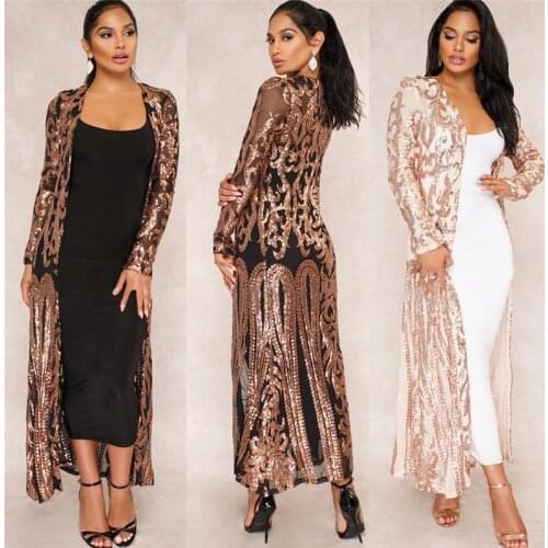 BAIBAZIN New Cloak of the coat African riche bazin dress for women Sexy Sequins Perspective Cardigan Cloak of the One Coat