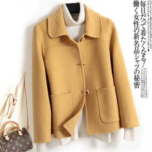 Winter Coat Womens Wool Coat Double-faced Cashmere Coat Female Woolen Blends Coats Warm Outerwear High quality P66