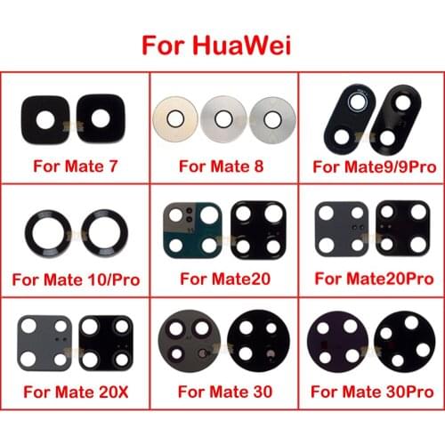 10 Pcs Rear Back Camera Lens For HuaWei Mate7 8 S 9 10 20 X 30 Pro Glass Cover Replacement Parts
