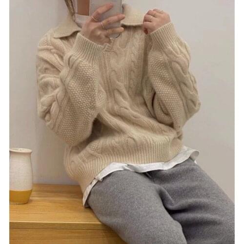 2021 Women Sweater Pullover Female Knitting Overszie Long Sleeve Loose Elegant Knitted Thick Outerwear Womens Winter Sweaters