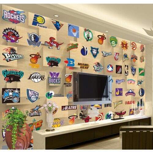 Custom de parede 3D Papel, the basketball team on the occasion of the wall of the living room bedroom TV wall wallpaper vinyl