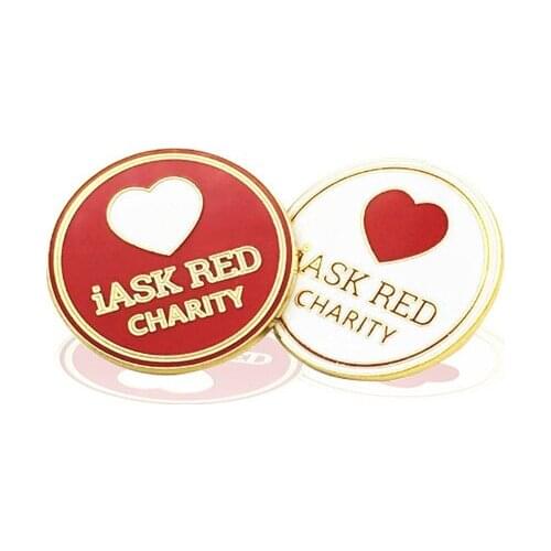 Acceptable Custom Metal Badge Factory Outlet Round Love Zinc Alloy Badges