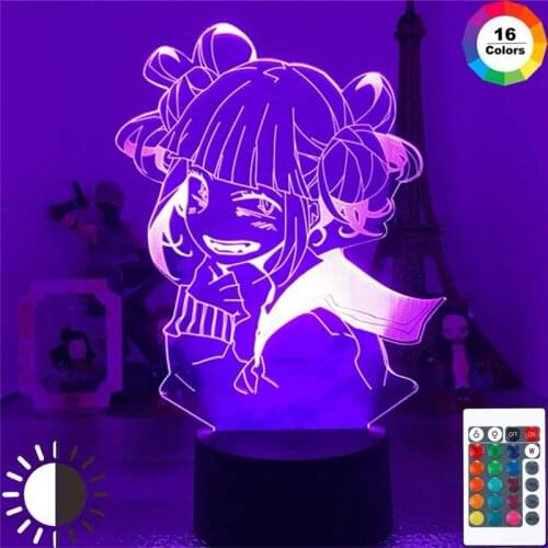 Japan Anime My Hero Academia Acrylic Stand Model Plate Boku no Hero Academia Himiko Toga Action Figure Led Night Light Lamp Gift