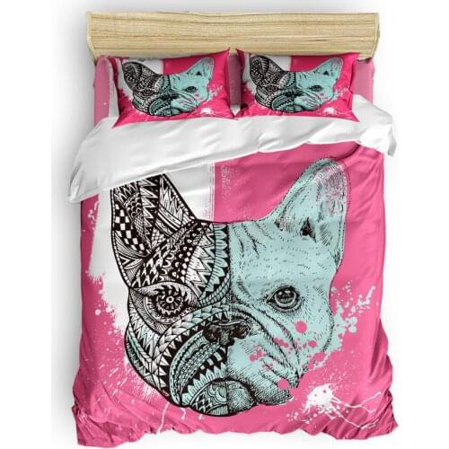 Dog Duvet Cover Set 2/3/4pcs Bedding Set Bed Sheet Pillowcases Cover Set