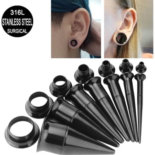 1 Piece Ear Stretcher Kit Piericing Earrings Surgical Stainless Steel Ear Plugs 11mm Expander Gauges Flesh Tunnel Body Jewelry
