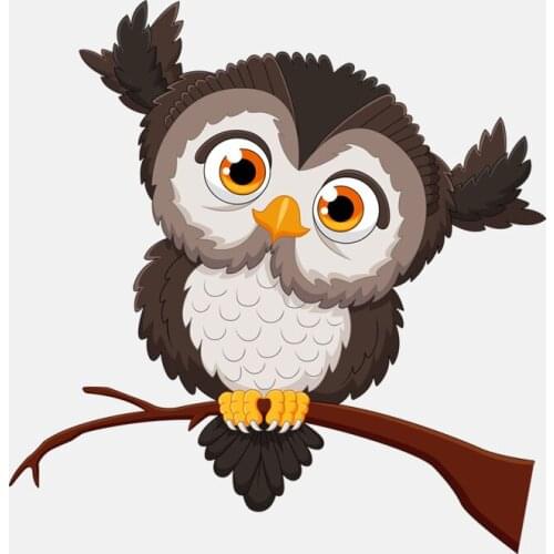 Lovely High Quality Car Sticker Cute Owl on A Tree Branch Covering The Body Vinyl Decals Car Accessories Pvc 14cm X 14cm