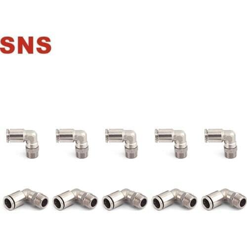 SNS JPL Series NPT Male Thread Elbow Nickel-plated Brass Push To Connect Pneumatic Air Tube Fitting