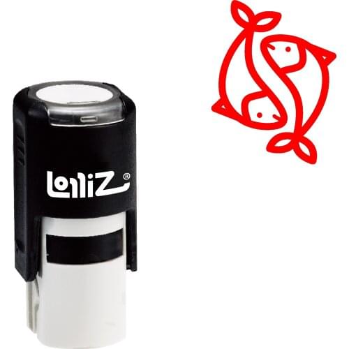 LolliZ Greek Astrology Symbol - Pisces (The Fish) Self-Inking Rubber Stamp