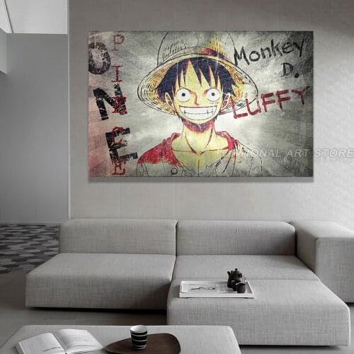 Luffy Anime Poster Art Decoration Gifts Canvas Painting For Living Room Bedside Background For Morden