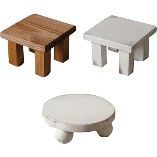 1 Pc Newborn Small Coffee Table Baby Photo Shooting Handmade Wooden Little Tea Desk Infant Photograph Props Accessories