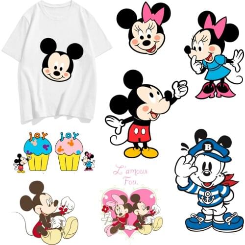 Cartoons Patch clothes lovely Mickey Minnie Heat transfer paper DIY washable T-shirt ironing transfer Childrens adult clothes