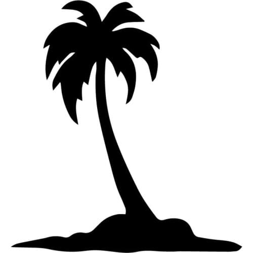 Cartoon Coconut Tree Applique Fashion Car Stickers Decoration Applique Personality PVC Waterproof Applique Black/white Headlight