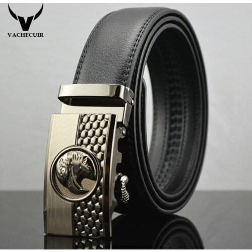 VACHECUIR Belts For Men Fashion Genuine Leather Luxury Belts Good quality Eagle Buckle Business Belt cinturones hombre Q152