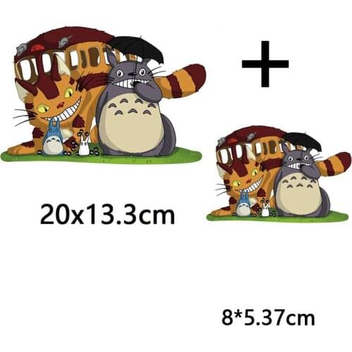 Anime totoro stickers iron on transfer for clothing vinyl heat iron-on transfers cartoon patches Hayao Miyazaki badge applique