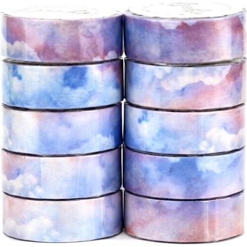 NEW 10pcs/Lot Decorative Cute Blue Sky Cloud Sunny Washi Tapes Paper Scrapbooking Stickers Adhesive Masking Tape Papeleria