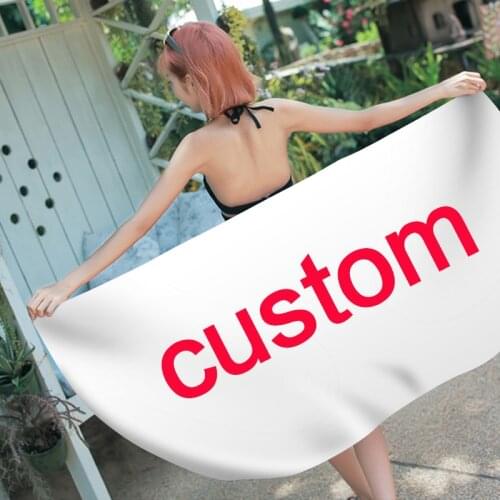 Custom Personalized 3D Printed Microfiber Kids Adults Rectangle Beach Towel