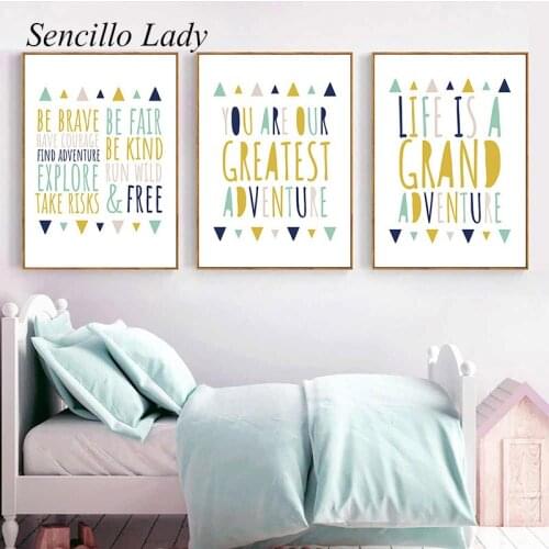 Baby Nursery Quotes Canvas Painting Clorful Text Motivational Poster Print Minimalist Wall Art Picture Nordic Kids Bedroom Decor