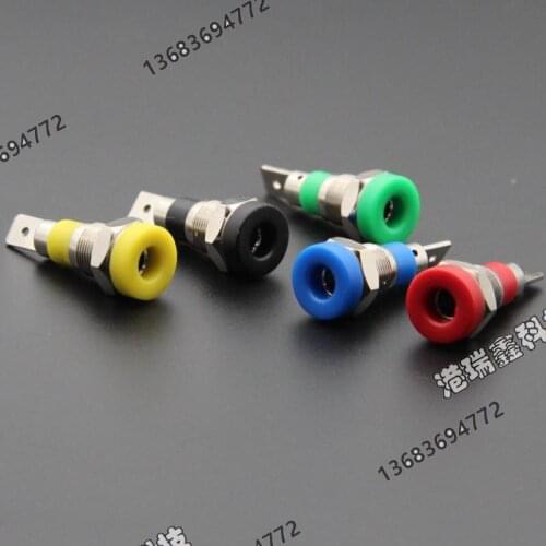 [SA]4MM banana jack connector socket M8 hole R1-76 red, black and yellow blue GREE terminals wire bonders--100pcs/lot