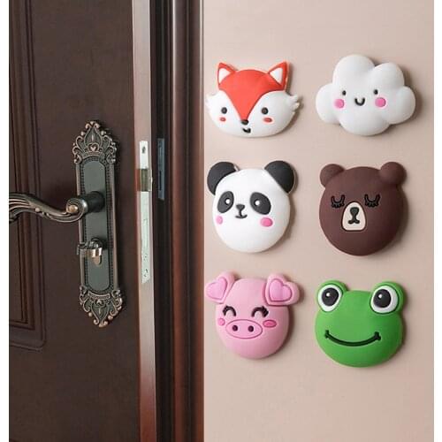 Silicone Anti Collision Door Bumper Strip Handle Bumper Stopper Rubber Creative Wall Protector Sticker Shockproof Round Silencer