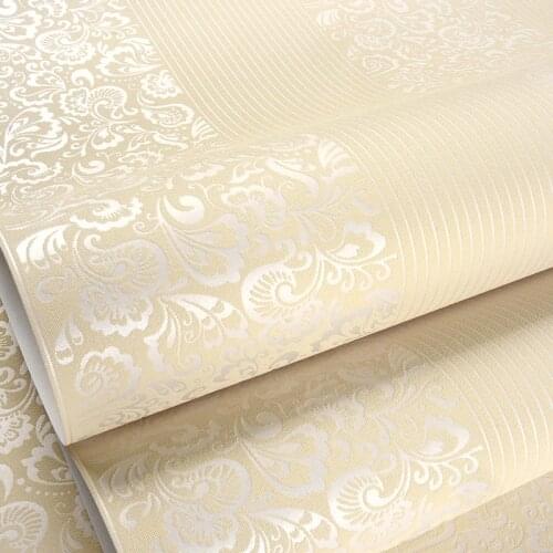 Modern European Simple 3D Wallpaper TV Background Bedroom Living Room Wallpaper Floral Striped Non-Woven Floral Wall Paper
