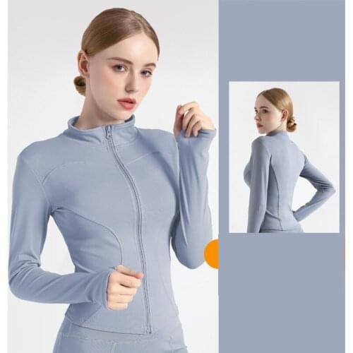 Sports jacket womens workout clothes long-sleeved quick-drying tight-fitting yoga jacket jacket cardigan training running suit