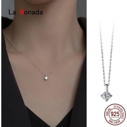 La Monada Silver Chain Necklace For Women Small Pendant Fashion Minimalist Silver 925 Jewelry On The Neck Womens Necklaces