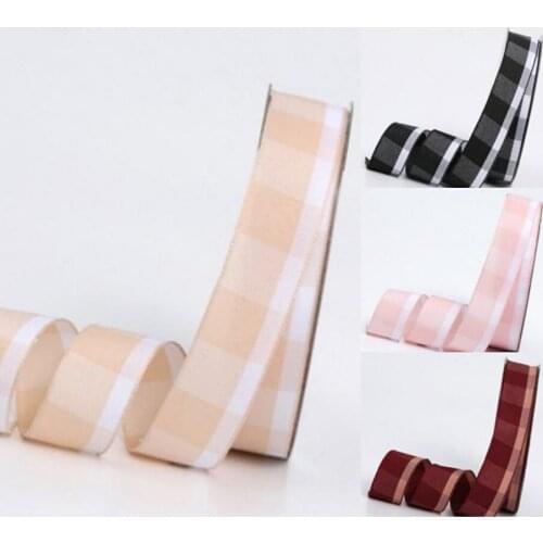 1 '25mm vertical checkered ribbon 16m/roll DIY handmade material bow polyester garment accessories