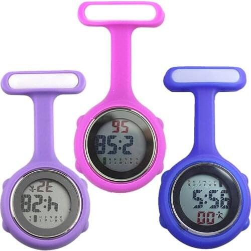10pcs/lot silicone rubber nurse multi-function watch women ladies doctor medical hospital digital FOB pocket Electronic watches