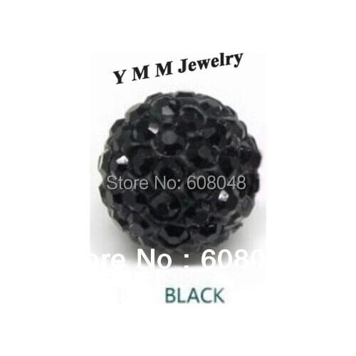 24pcs 10mm Clay Beads Black Fit Bracelet Or Necklace DIY Free Shipping