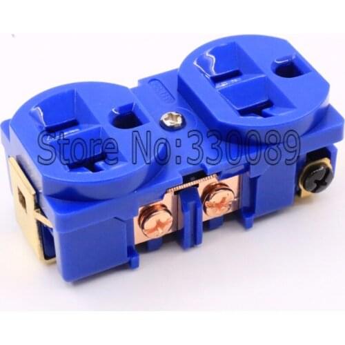 3pieces Hi Fi 24K copper Plated US 20A AC Duplex Receptacles Wall Outlet Power Distributor