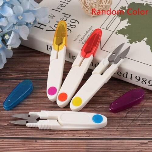 4Pcs/Lot Wear Cover Cross-stitch Craft Thread Cutter Sewing Scissors Yarn Shears Thread Scissors Portable U Shape Embroidery