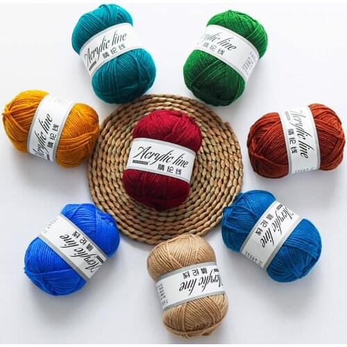 50g/ball Acrylic Line Wool Yarn Thread Crochet Hook Weave Hand Knitting Soft Cotton Yarn for DIY Scarf Sewing Supplies FZ370