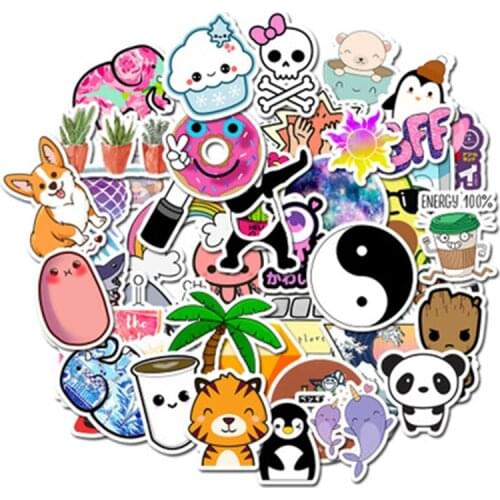 50pcs/lot INS Style Explosive Lovely Sticker Paper Fridge Magnet Luggage Box Pull-rod Box Handbook Sticker Paper