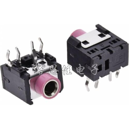 50pcs/Earphone socket PJ-306 5 Pin Double track 3.5 Audio socket Earphone socket