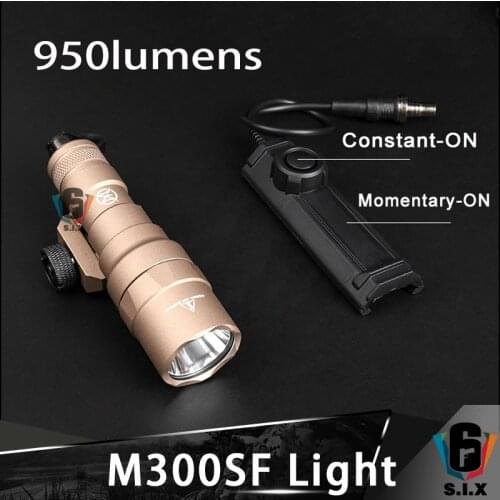 950lumen Tactical surefir M300 SF Flashlight Single Fuel Scout Light With Dual Function Tape Switch M300 Weapon Flashlight