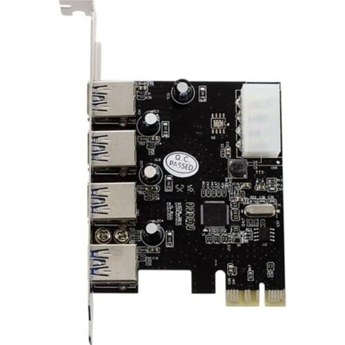 FAST USB 3.0 PCI-E PCIE 4 PORTS Express Expansion Card Adapter