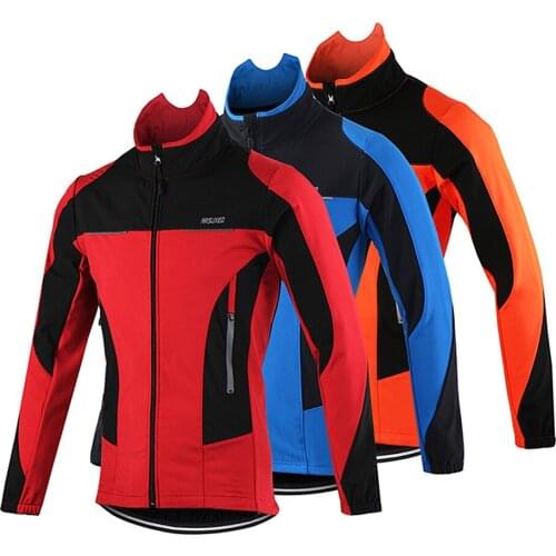 Arsuxeo Men Cycling Jacket Waterproof Windproof Long Sleeve Winter Warmer Bicycle Jersey MTB Mountain Bike Jacket Coat