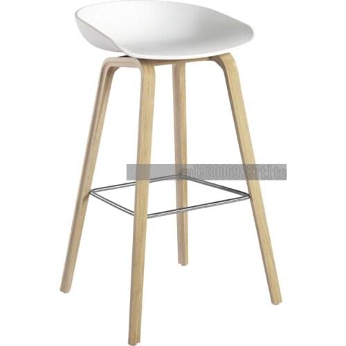 Solid Wood Bar Chair Simple Modern Fashion Front Desk Chair Nordic Bar Stool Creative Home High Stool Designer Bar Chair