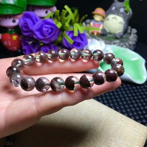 Natural Crystal Bracelet Red Phantom Ghost Quartz 9mm AAA