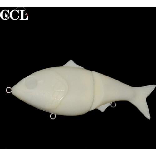 CCLTBA 5pcs/lot Unpainted Sinking Swimbait 13cm 52g Slider Two Multi Jointed Swimbait Blanks For Hard Plastic Fishing Lures