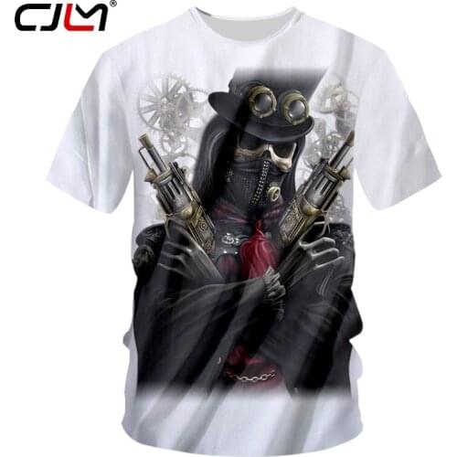 CJLM Summer Men Short Sleeve 3d Printed The Skull Shootist Cool T-shirt Character Tshirt Harajuku Hiphop Tee Top Plus Size