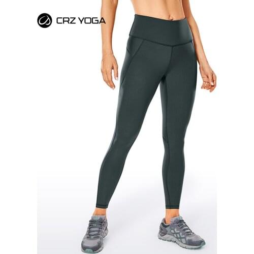 CRZ YOGA Non See-Through Compression Leggings for Women Hugged Feeling 7/8 Workout Leggings Running Tights-25 Inches