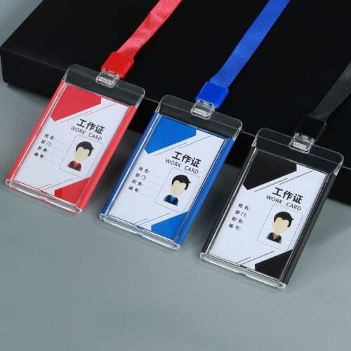 Work Card Holders Credit Card ID Holder BadgeName Tag Lanyard Neck Strap Business Card Cover Badge Office Stationery Supplies
