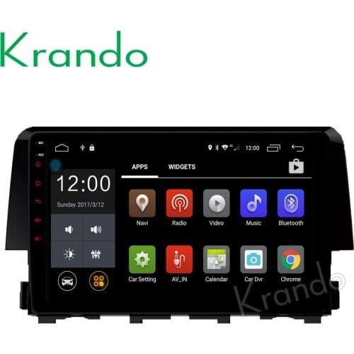 Krando 10.1" Android 7.1 car audio radio gps navigation multimedia system for Honda Civic 2016+ entertainment player WIFI