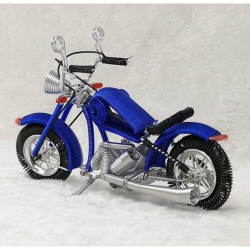 Creative Handmade Motorcycle Crafts Small Furnishings Creative Home Aluminum Wire Model Halley Motorcycle Decoration GY66